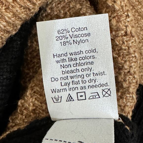 MADEWELL Back Zip Sweater SZ L NEW Brown Black Color Block Crewneck - Picture 11 of 12